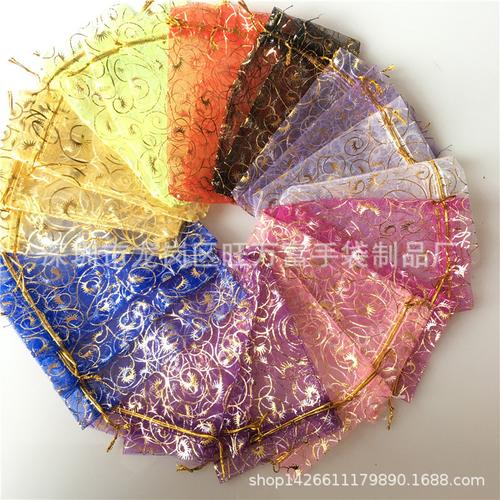月湾湾 10×15欧根纱束口袋 婚庆喜糖与化妆小样的精致包装选择